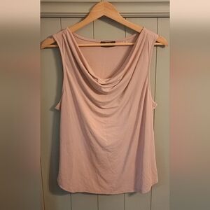 Tahari Draped Cowl Neck Tank Top in Blush